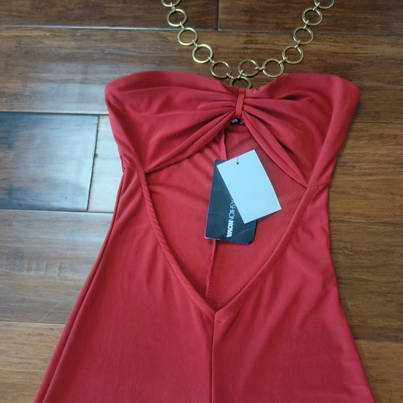 Keep It Cute Chain Jumpsuit in Rust by Fashion Nova size xs - Picture 7 of 16